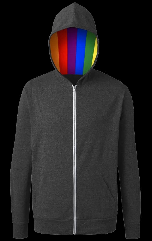 Blue Generation Pride Triblend Contrast Zip Front Hoodie