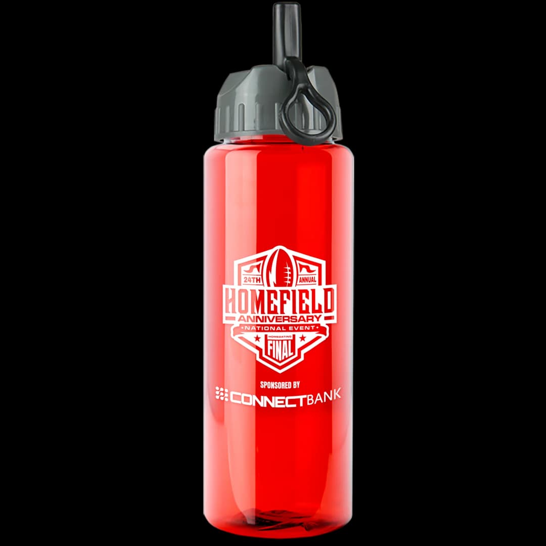 Slim Fit RPET Bottle with Ring-Straw Lid - 32 oz.