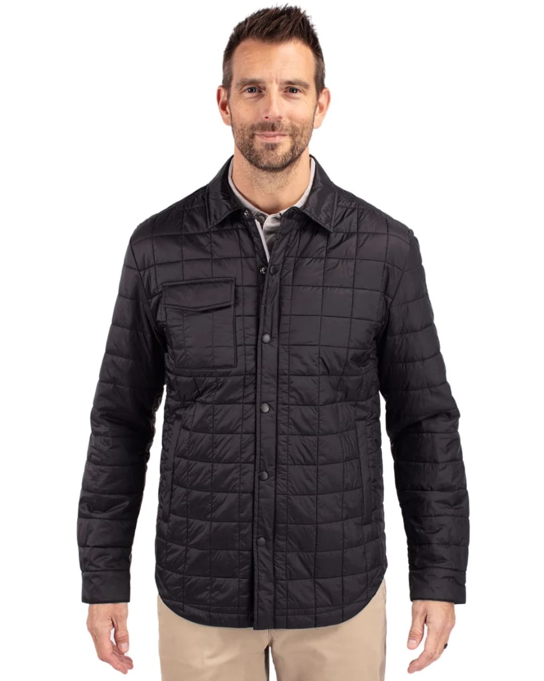 Cutter & Buck Rainier PrimaLoft® Mens Big and Tall Eco Insulated Quilted Shirt Jacket