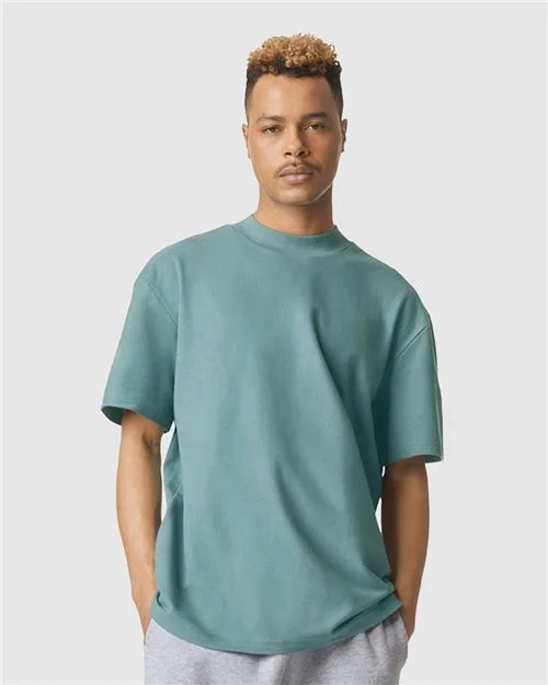American Apparel Unisex Pique Mock Neck Tee