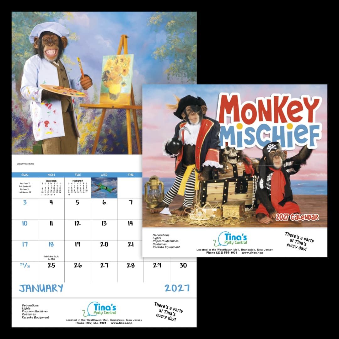Monkey Mischief - Stapled Calendar