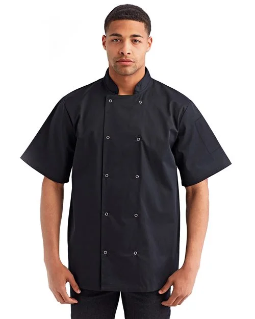 Artisan Collection by Reprime Unisex Ten Studded Front Short Sleeve Chef Coat