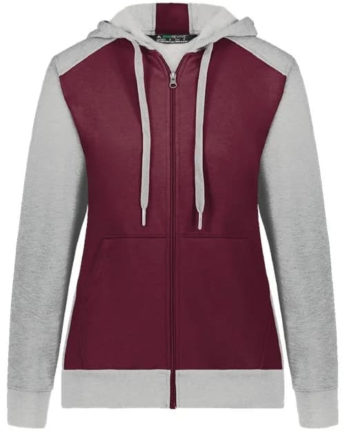 Augusta Sportswear Women's Eco Revive™ Three-Season Triblend Fleece Full-Zip Hooded Sweatshirt