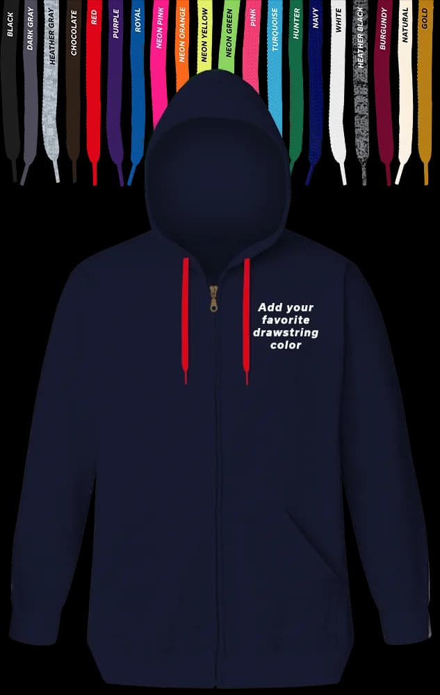 Blue Generation Custom Drawstring Zip Front Hoodie