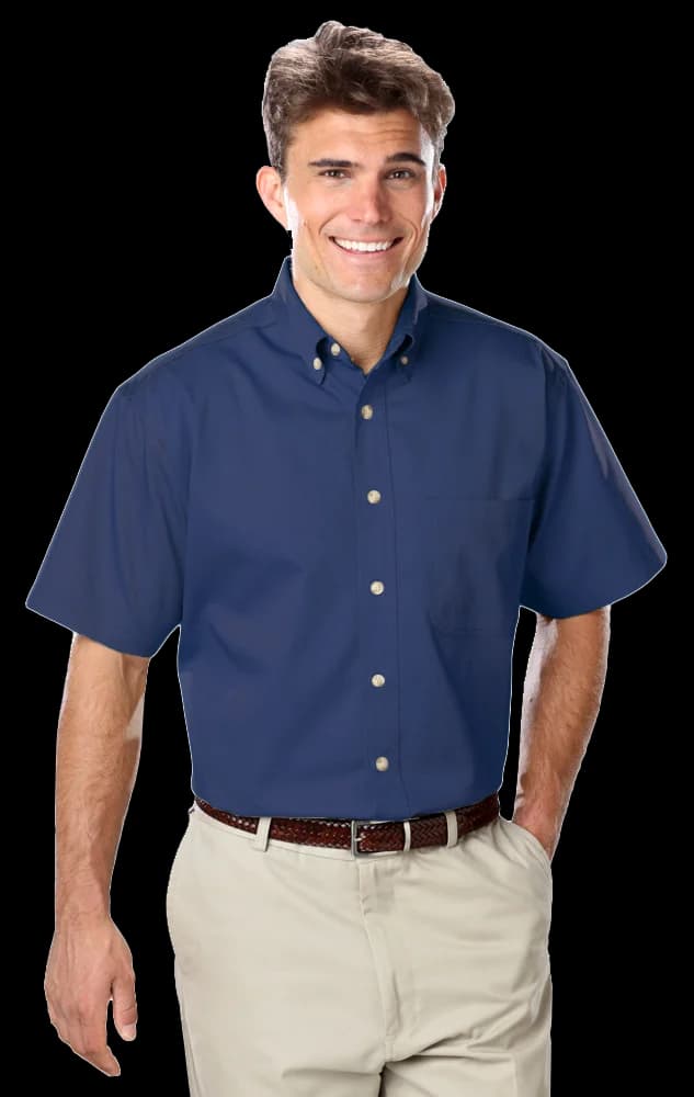 Blue Generation Men's S/S 100% Cotton Twill Shirt