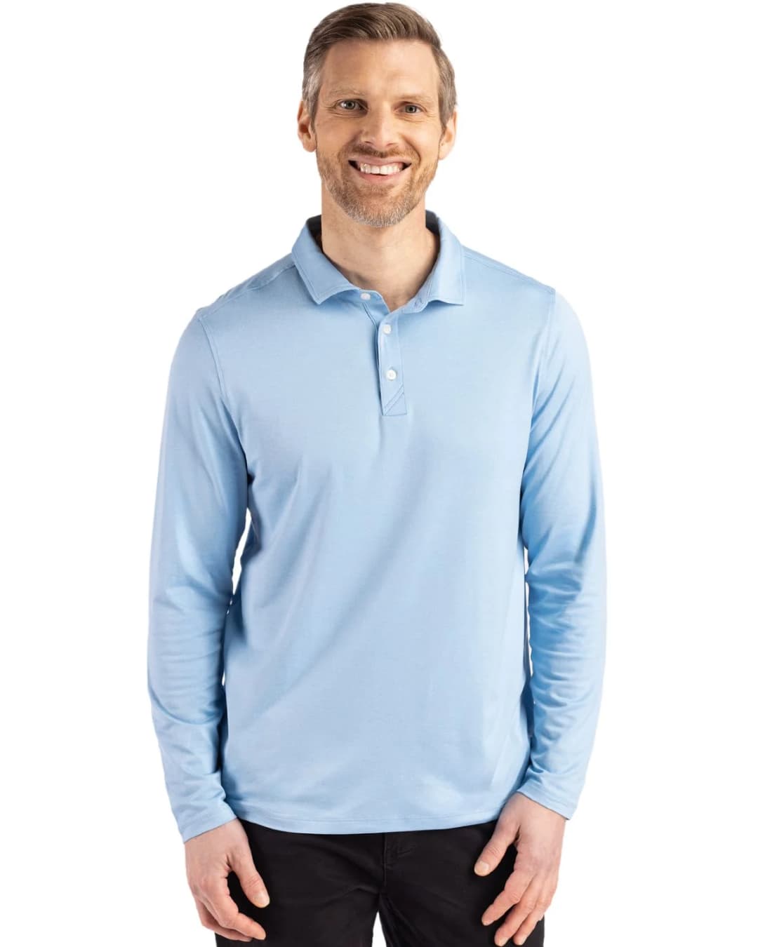 Cutter & Buck Coastline Epic Comfort Eco Recycled Mens Long Sleeve Polo