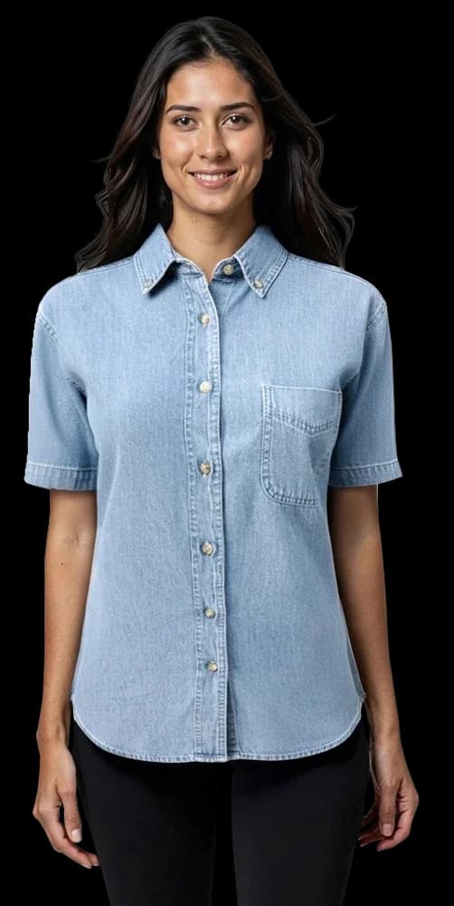 Blue Generation Ladies' S/S 100% Cotton Denim Shirt
