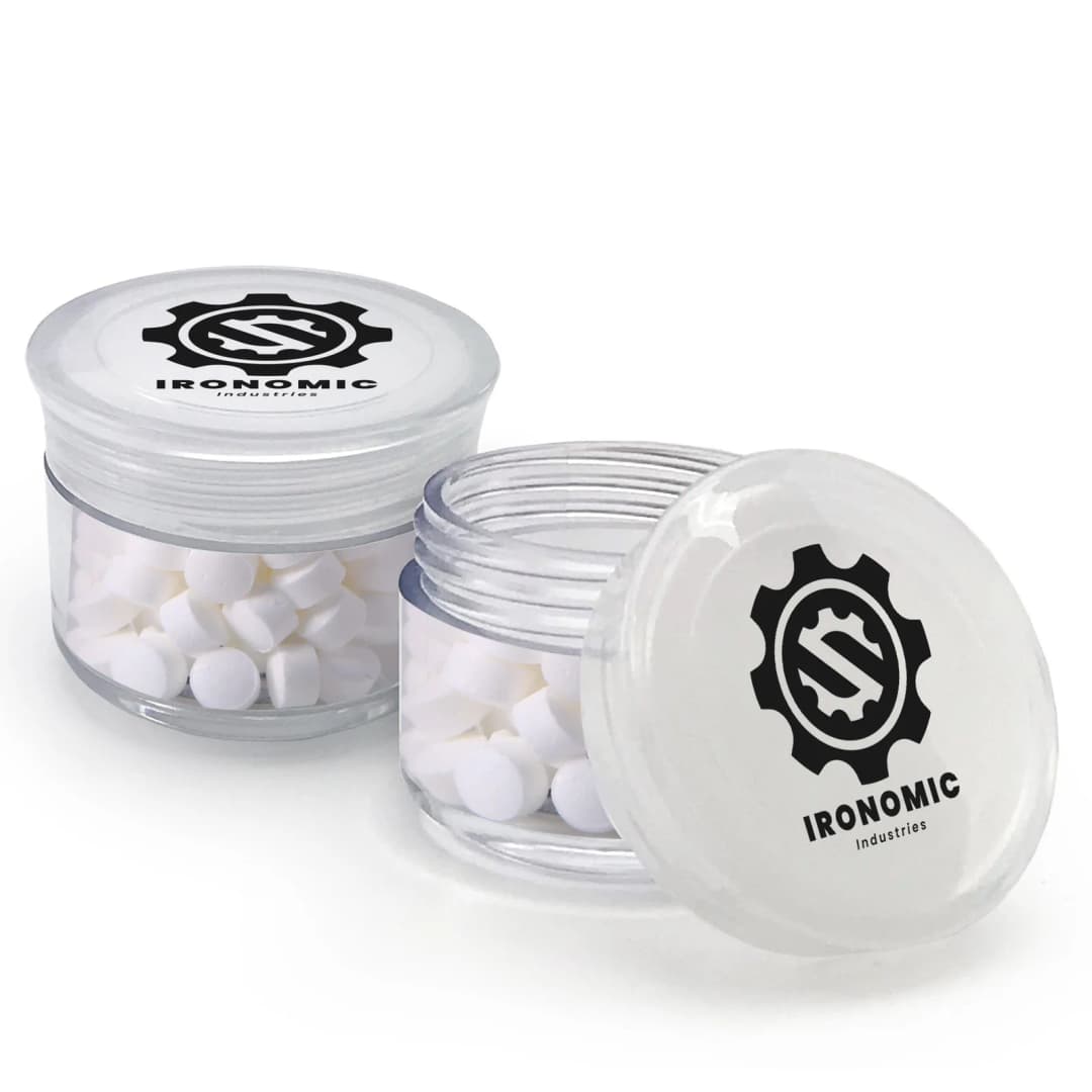 Round Plastic Mint Jar