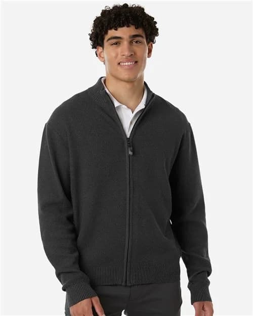 Devon & Jones Men's Hartland Textured Full Zip Sweater