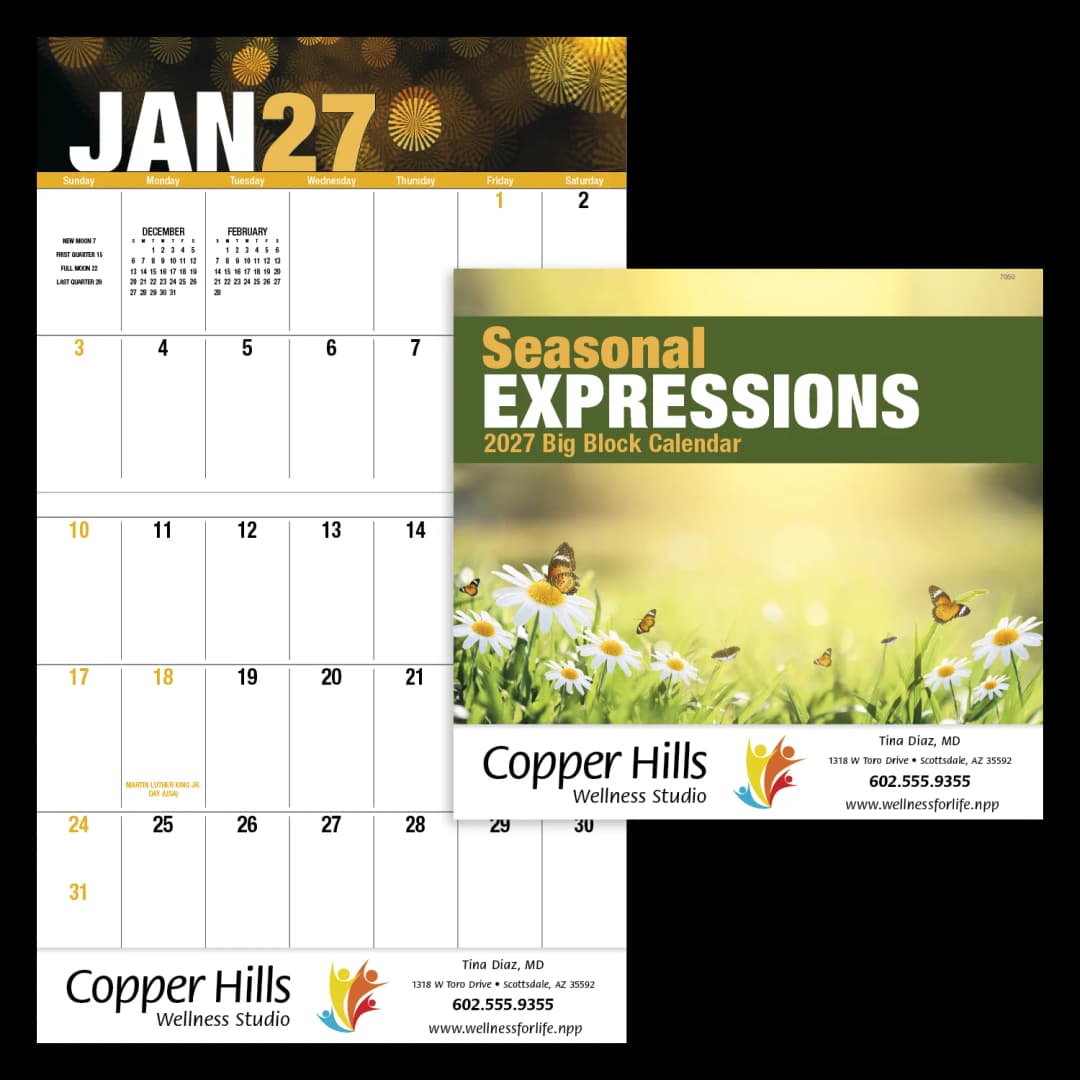 Seasonal Expressions Big Block - Stapled Calendar