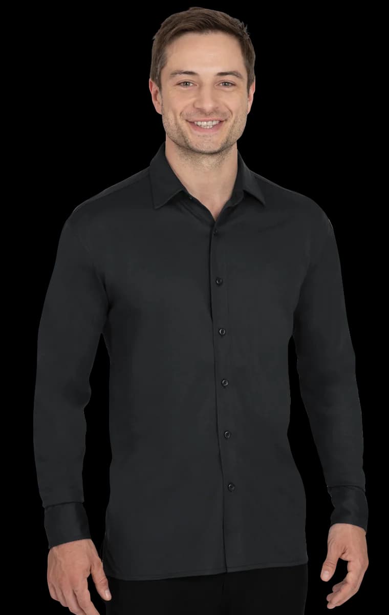 Blue Generation Men's Knit Stretch Woven Shirt