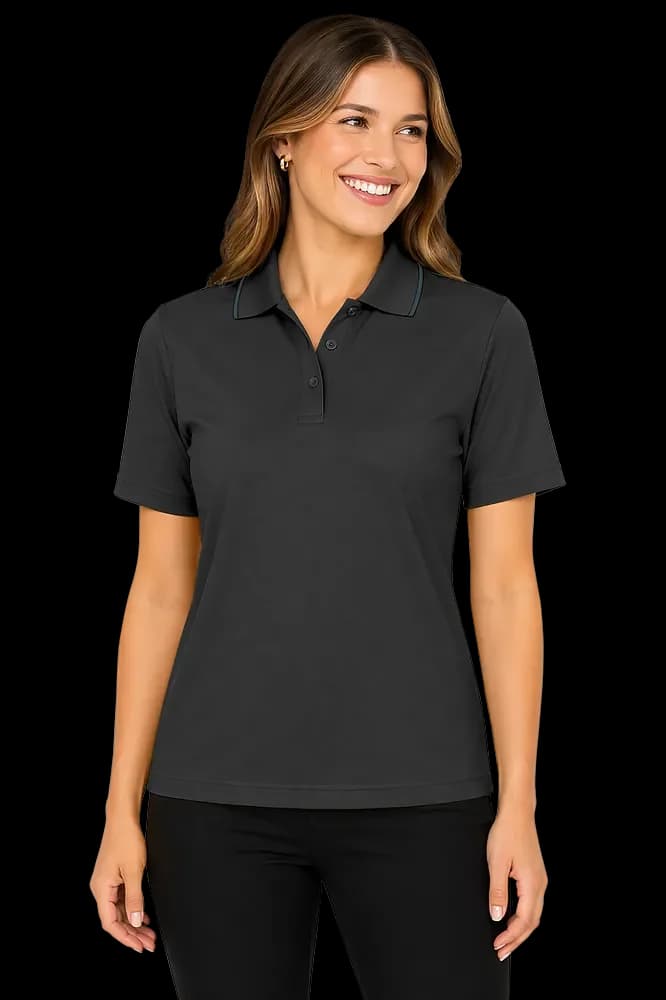 Blue Generation Ladies' s Striped Trim Value Polo
