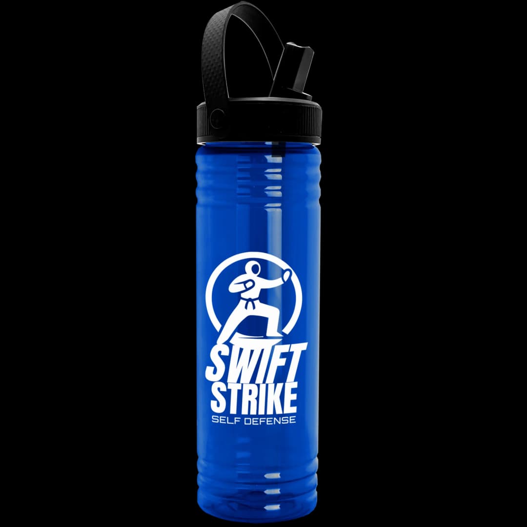 Slim Fit RPET Bottle with Flip-Straw, Swivel-Handle Lid - 24 oz.