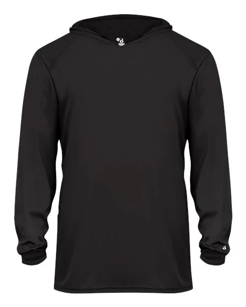 Badger Youth B-Core Long Sleeve Hooded T-Shirt
