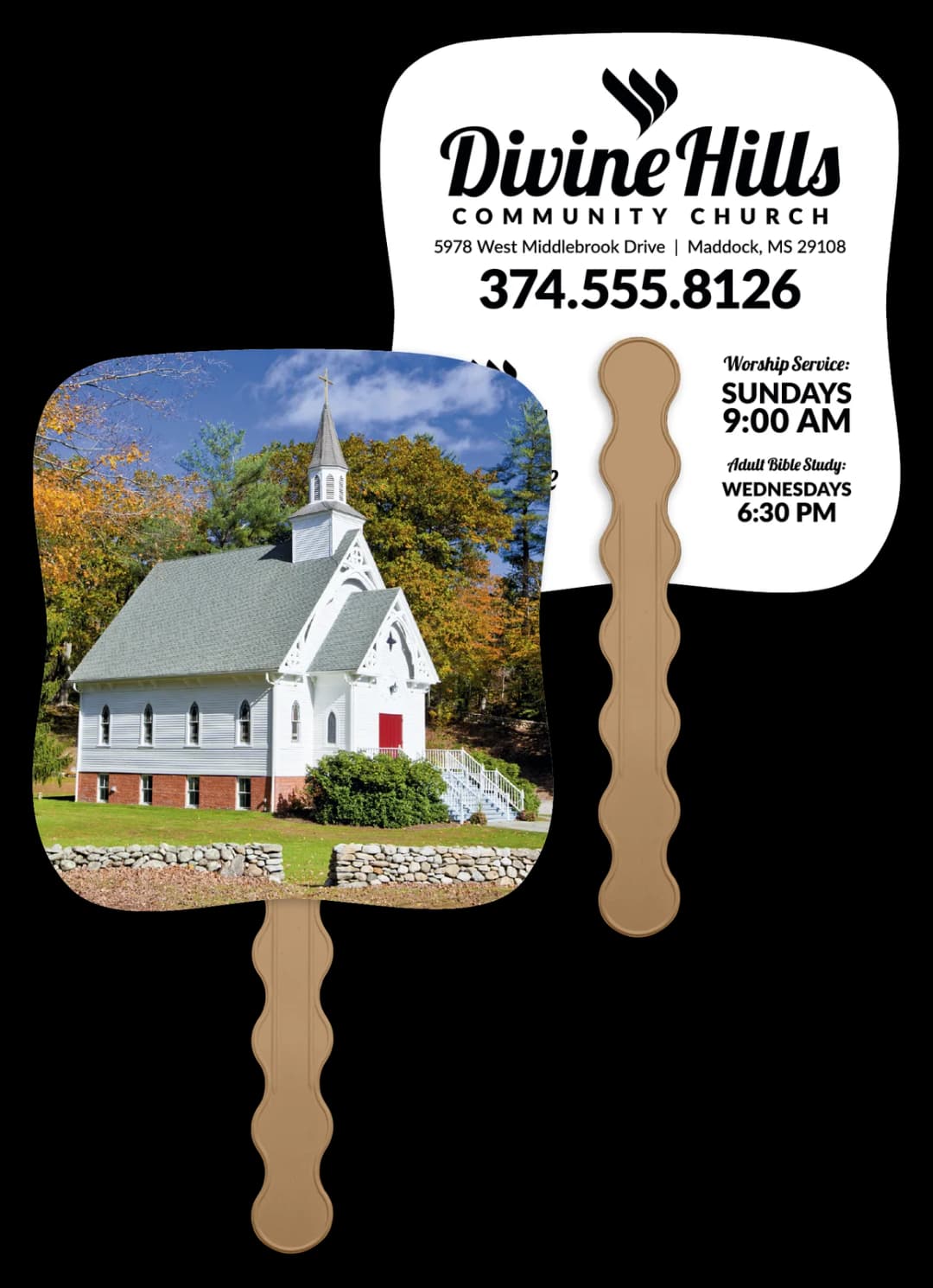 Little White Church - Pictorial Fan