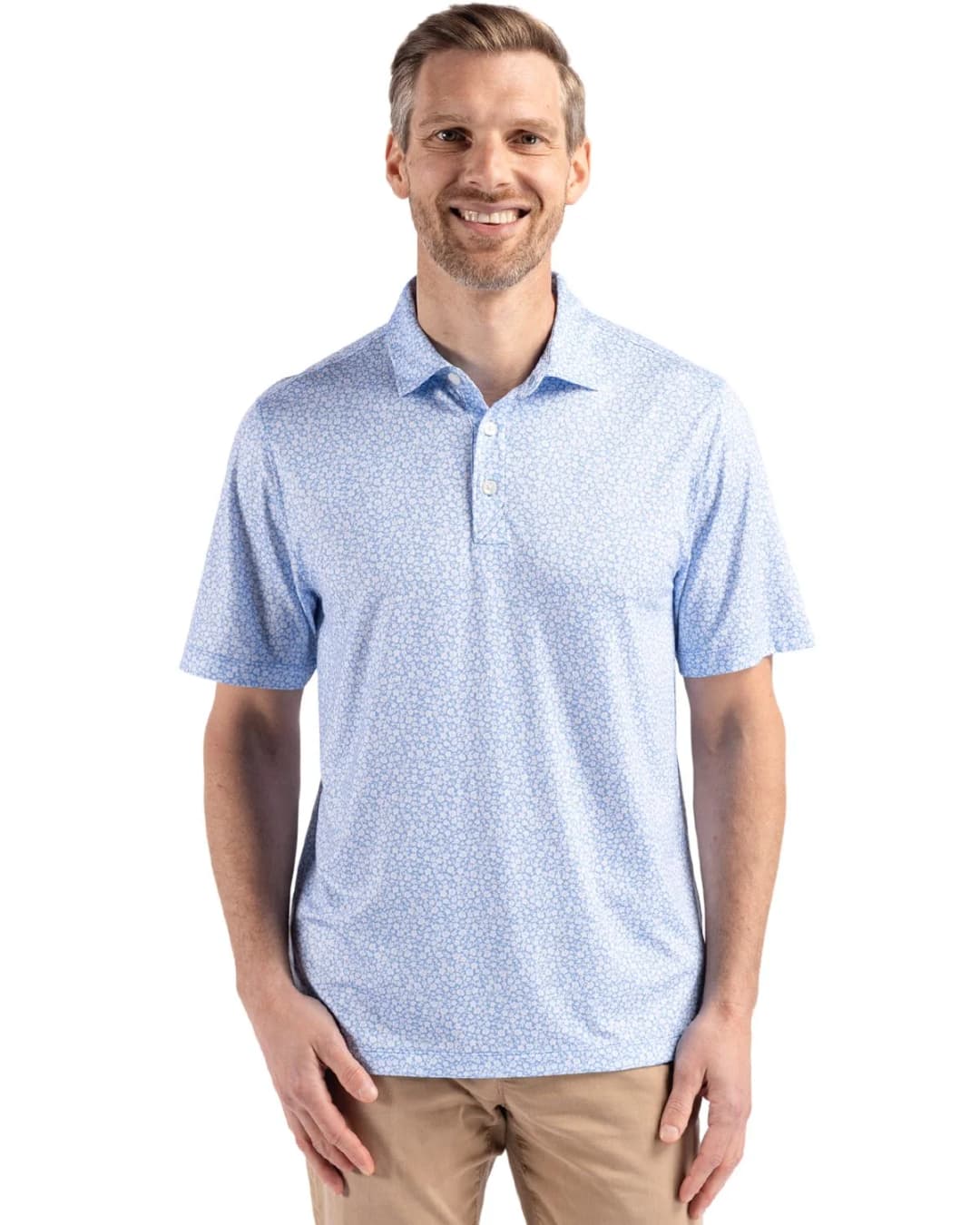 Cutter & Buck Pike Eco Flora Print Recycled Mens Polo