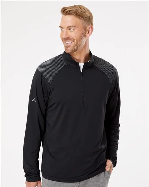 Adidas Men's Ultimate365 Lightweight Shoulder Stripe Quarter-Zip Pullover