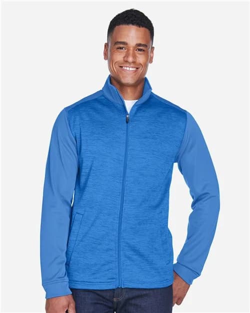 Devon & Jones Men's Newbury Colorblock Mélange Fleece Full-Zip jacket