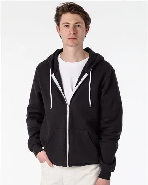 Los Angeles Apparel Unisex USA-Made Flex Fleece Full-Zip Hooded Sweatshirt
