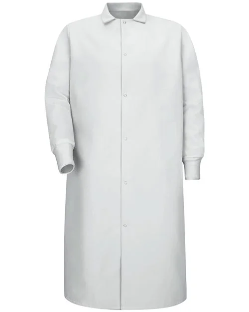 Red Kap Unisex Gripper-Front Pocketless Butcher Coat With Knit Cuffs