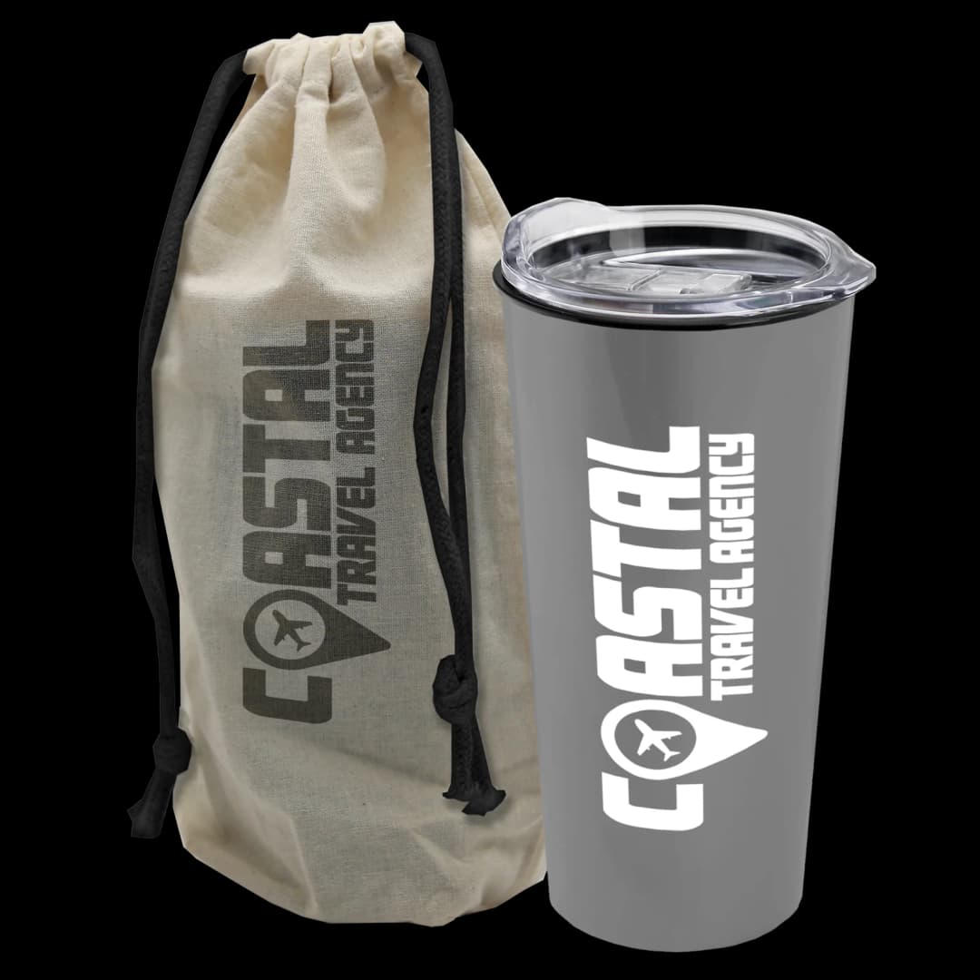 Explore Tumbler with Slider Lid in a Cotton Bag - 18 oz.
