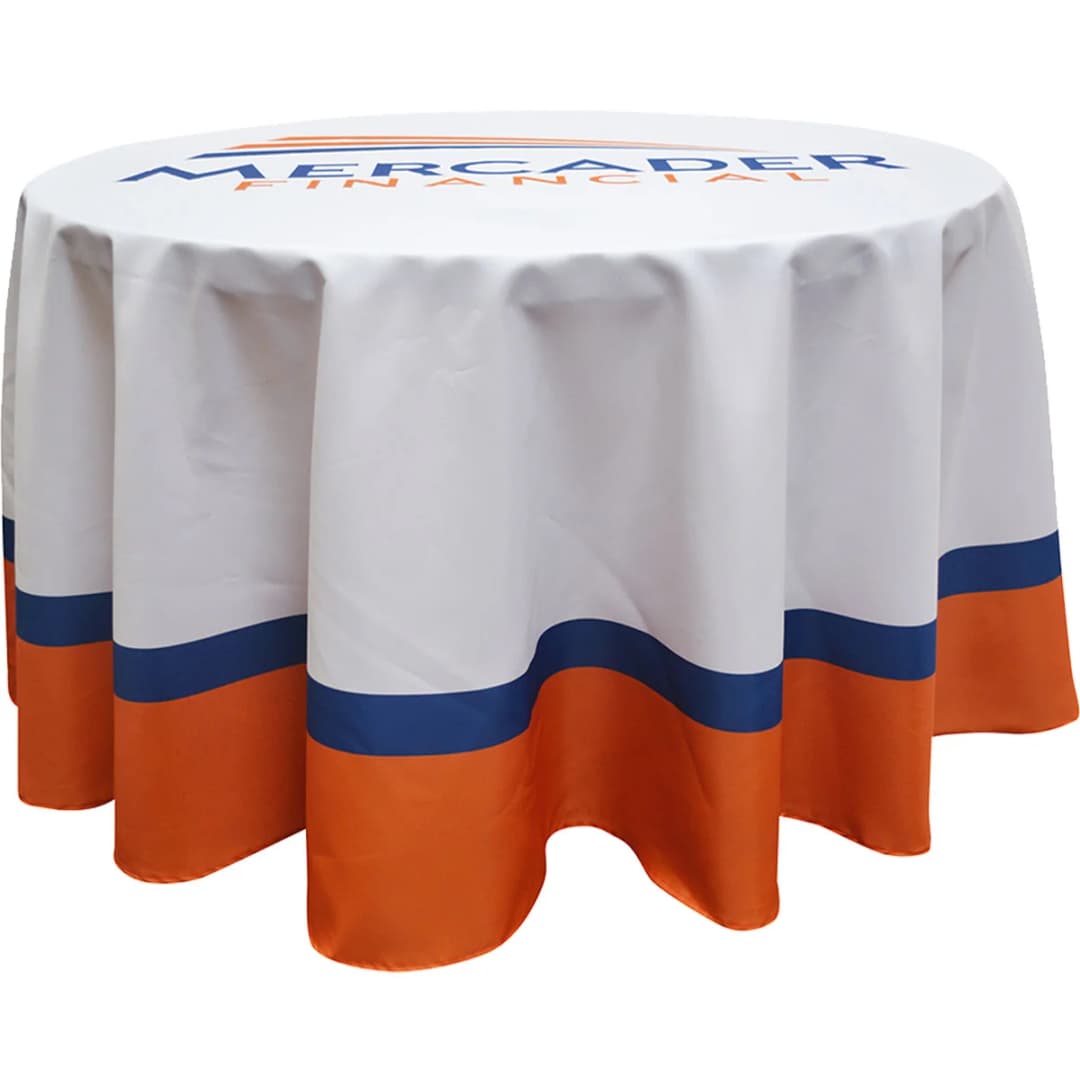 Full Color Round rPET Polyester Table Covers for 3' Diameter Tables