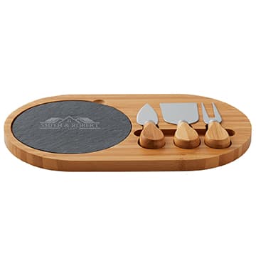 4-Piece Oval Slate Cheese Board Set