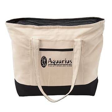 12 oz. Cotton Canvas Zippered Nautical Tote