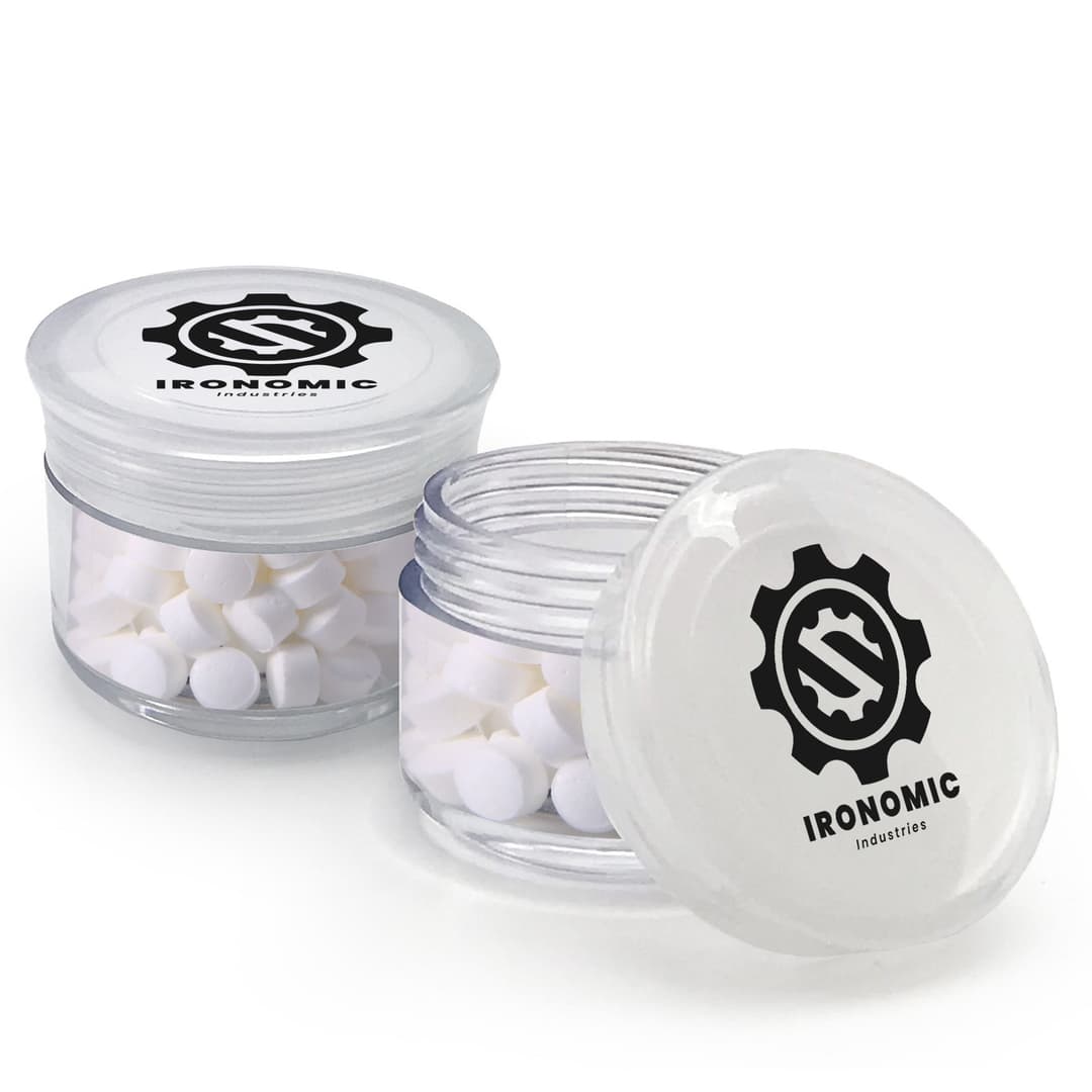 Round Plastic Mint Jar