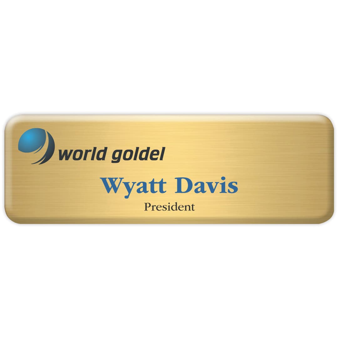 Aspen Metal Name Badge (Custom sized between 0 and 3 sq. in.)