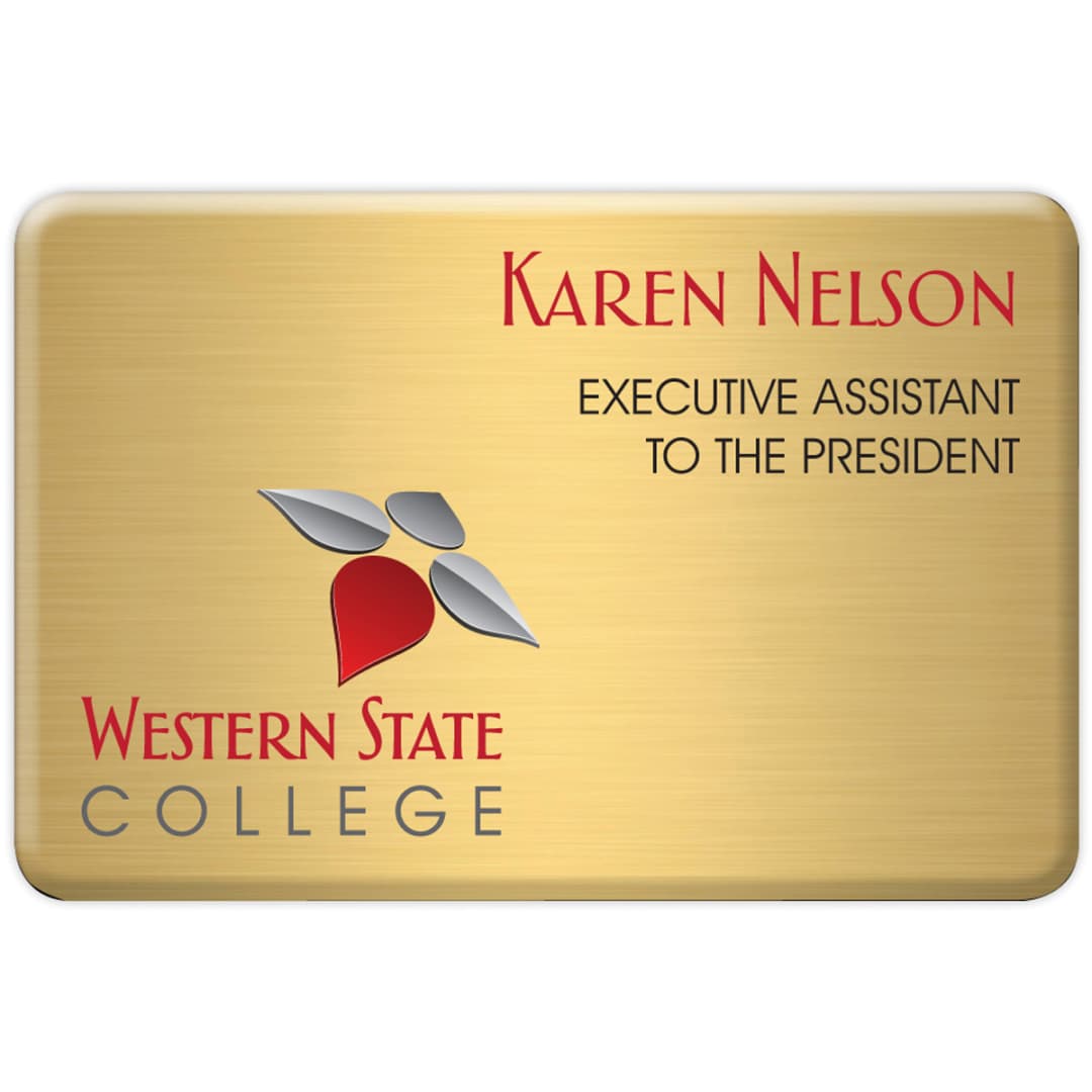 Aspen Metal Standard Name Badge (Standard Size 2" x 3")