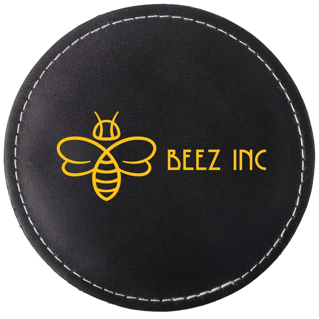Benson Bonded Leather Round Coaster Single