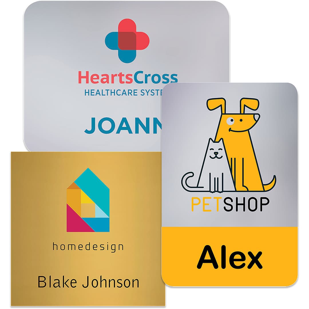 Charleston Plastic Name Badge (Custom sized between 3 and 6 sq. in.)