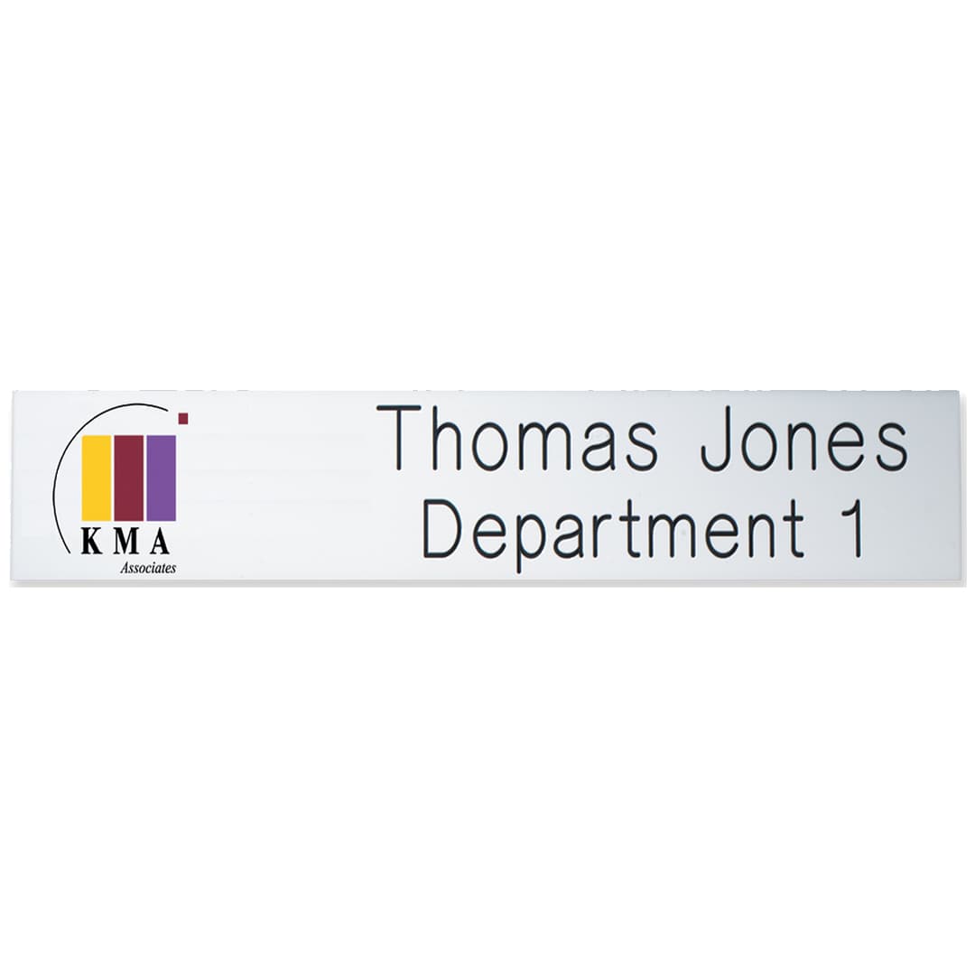2-Ply Plastic Desk & Wall Plate Engraved and Printed: 10" x 2"