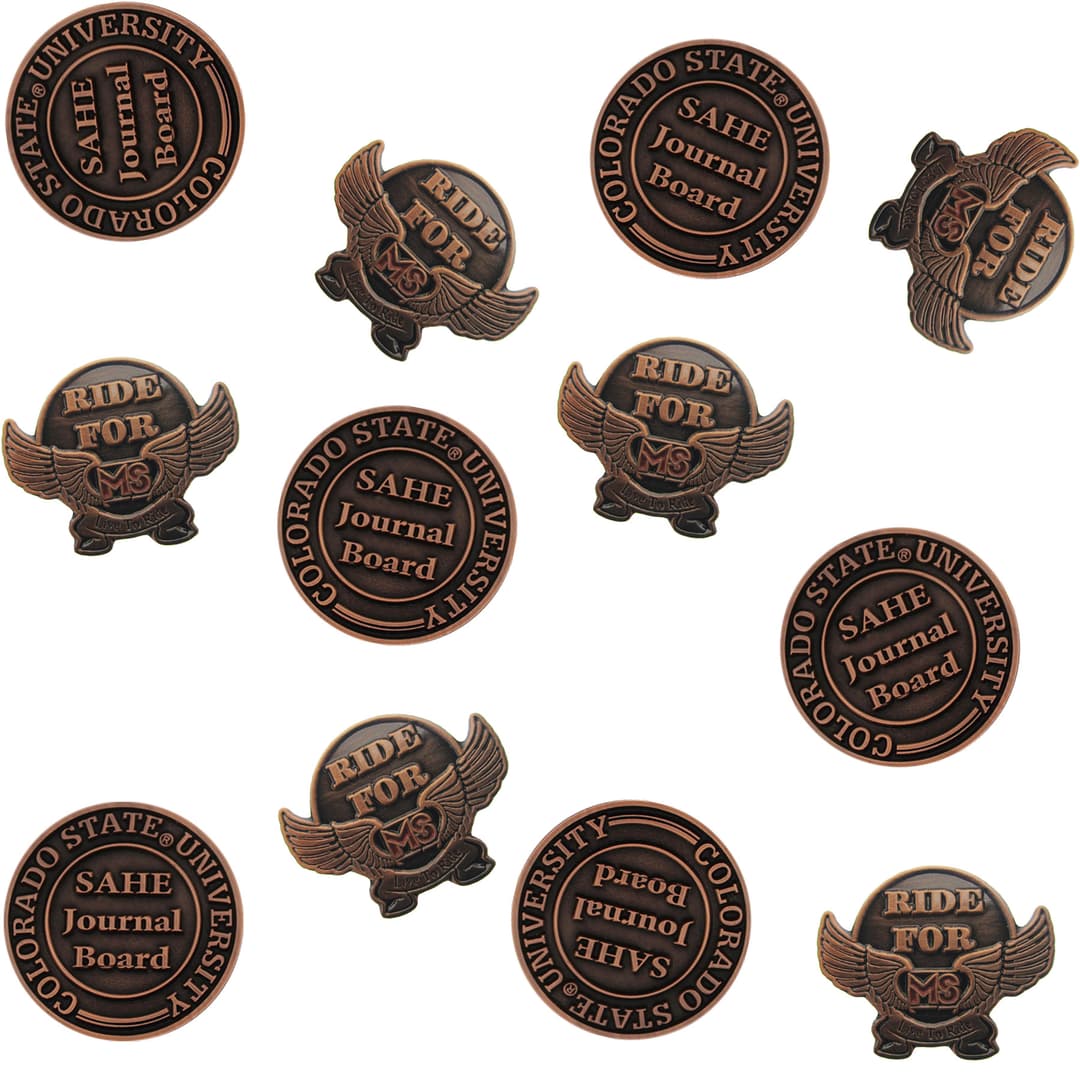 Diestruck Antiqued Lapel Pins: 1/2" W X 1/2" H
