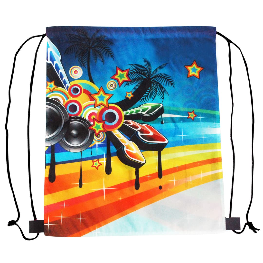 210D Drawstring Bag 2 Sides Full Color Printed: 14" X 17"
