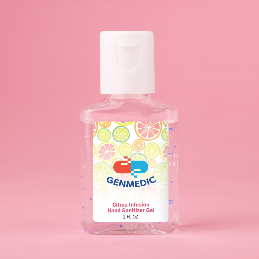 Hand Sanitizer Gel With Moisture Beads: 1 Oz Rectangle Bottle