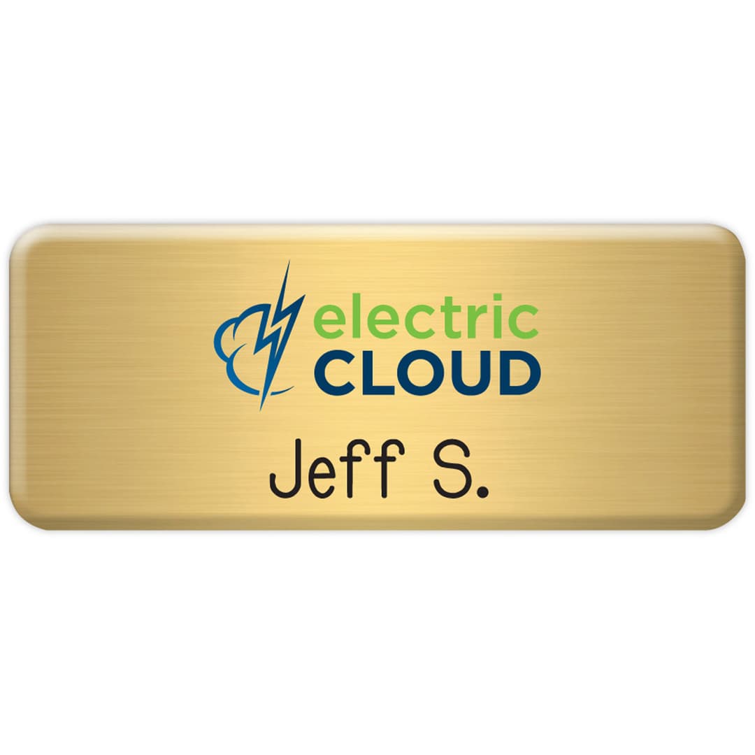 New York Standard Metal Name Badge (Standard Size 1-1/4" x 3")