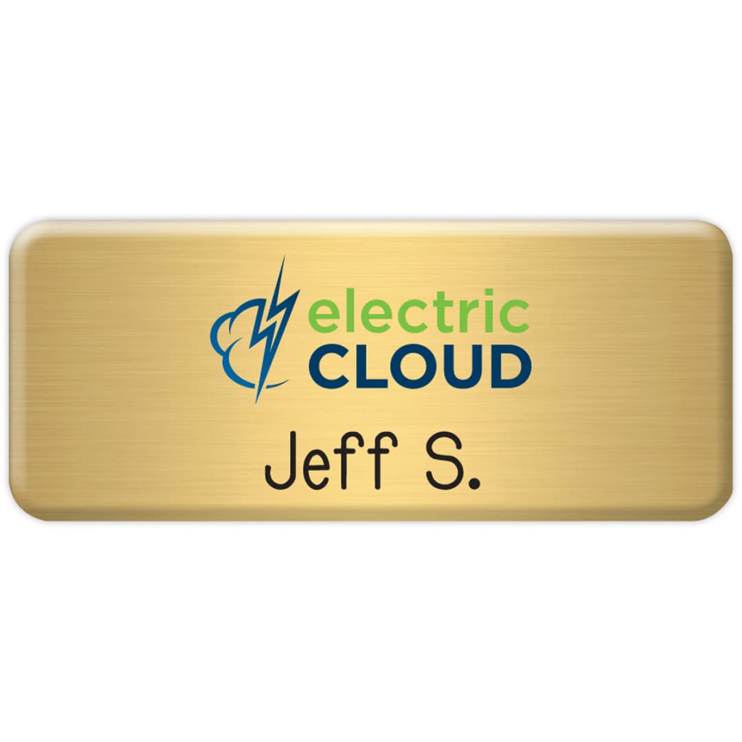 New York Standard Metal Name Badge (Standard Size 1-1/4" x 3")