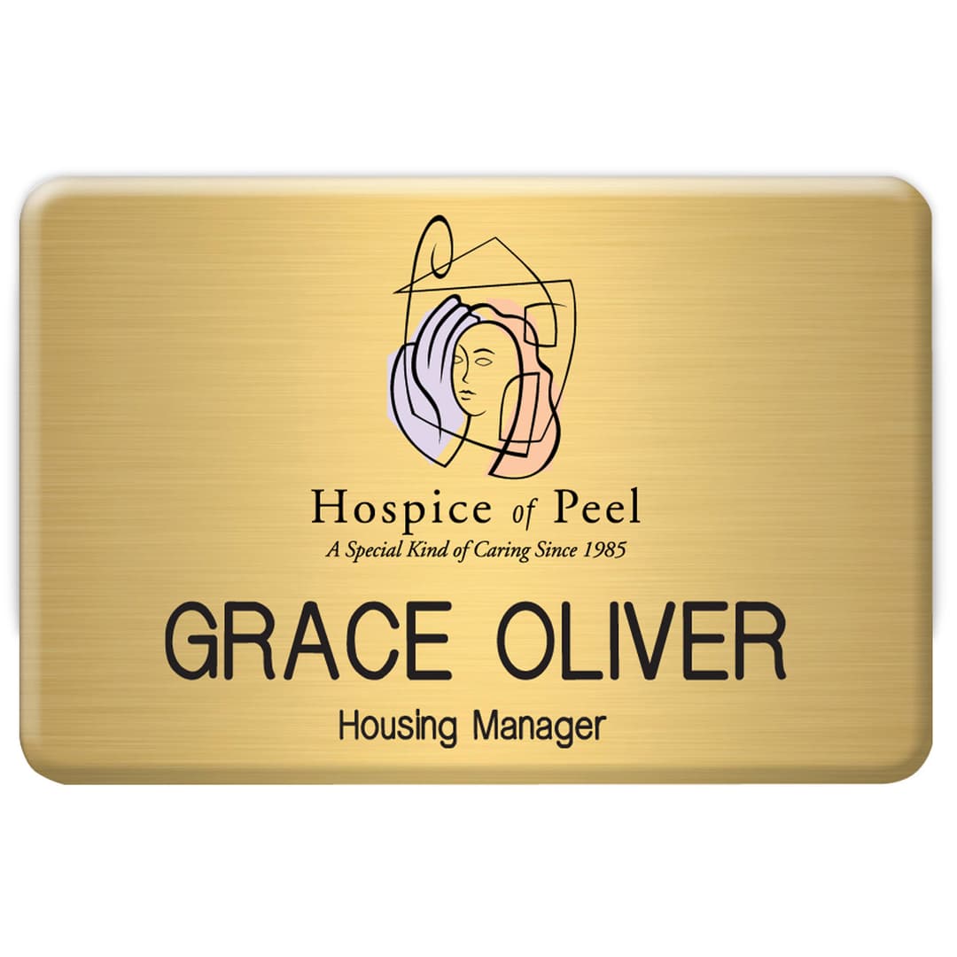 New York Standard Metal Name Badge (Standard Size 2" x 3")