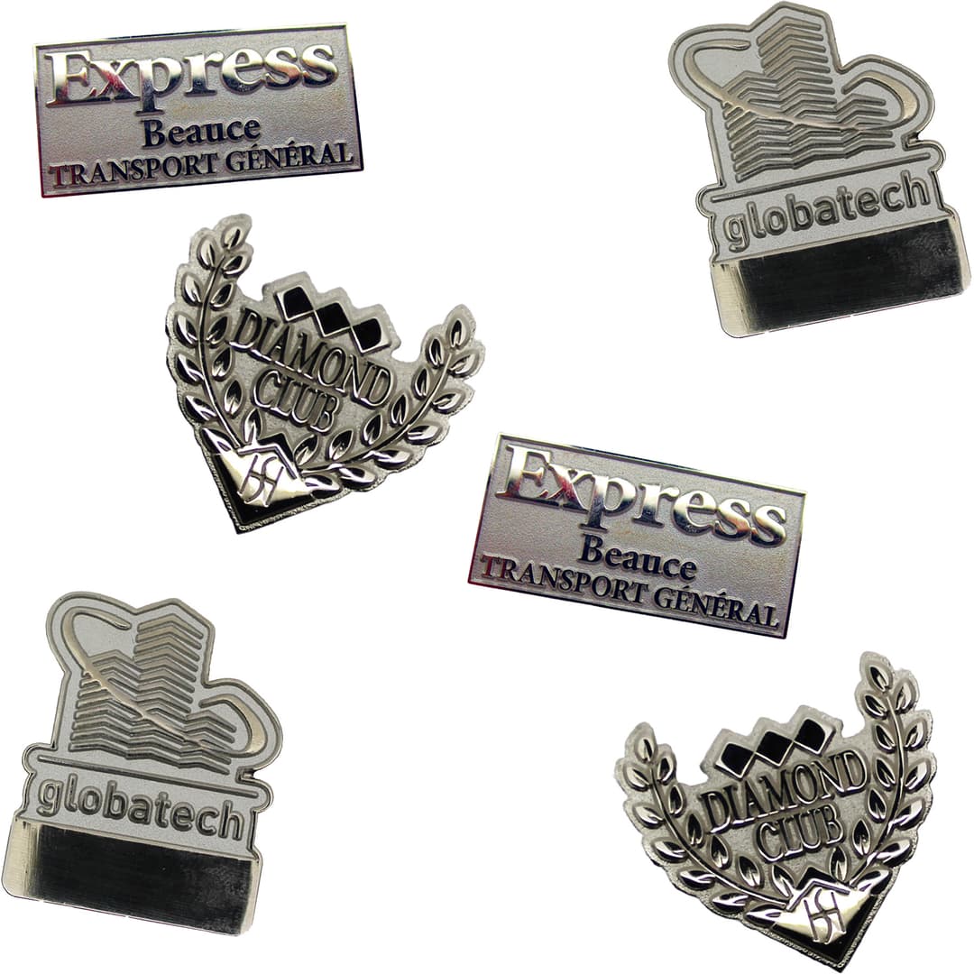Diestruck Sandblasted Lapel Pins: Copper/Brass 3/4" W X 3/4" H