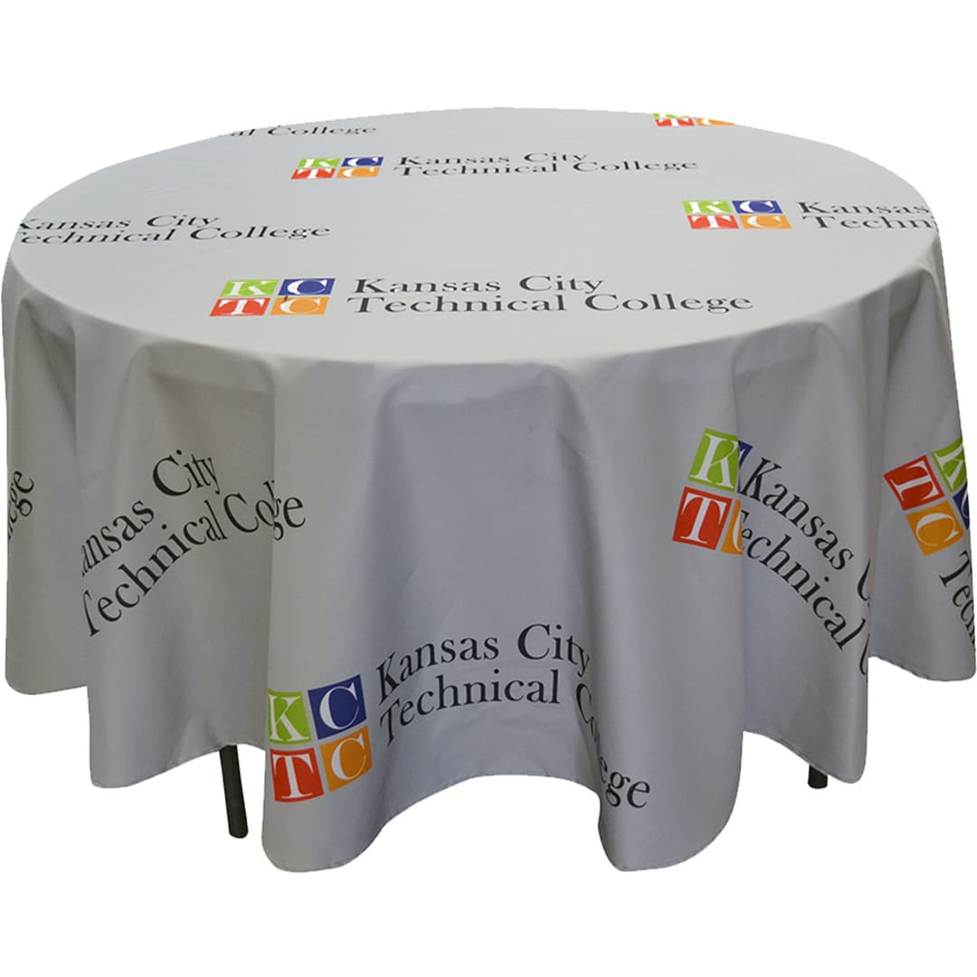 Full Color Round rPET Polyester Table Covers for 4' Diameter Tables