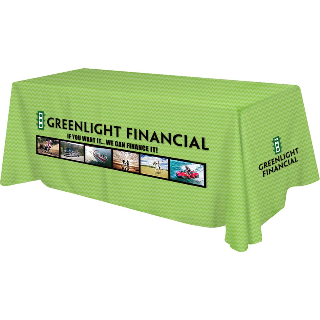 Polyester Digital Direct Print Table Cover 3 sided, 8 foot