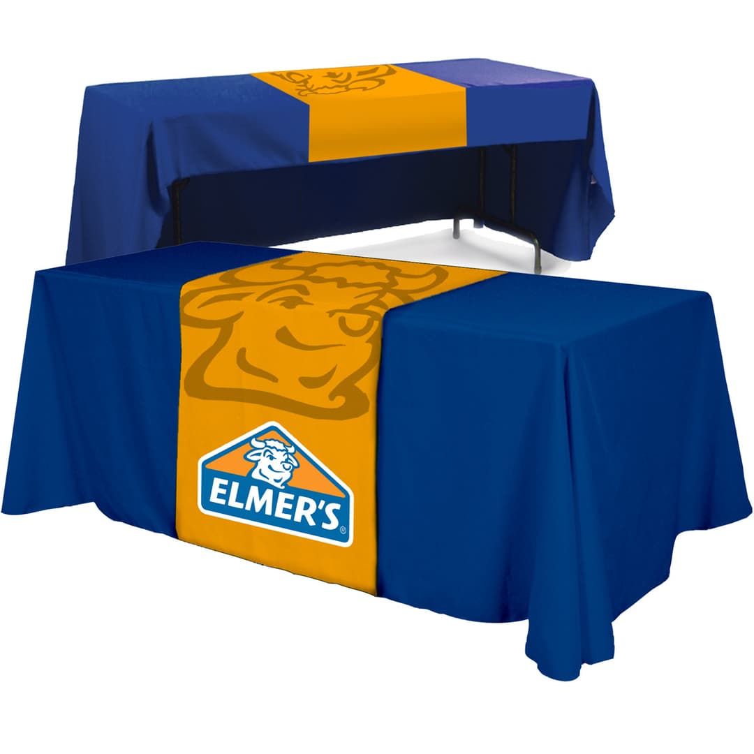 rPET Polyester Table Runner - (Front, Top, 12" Back) - All Over Dye Sub