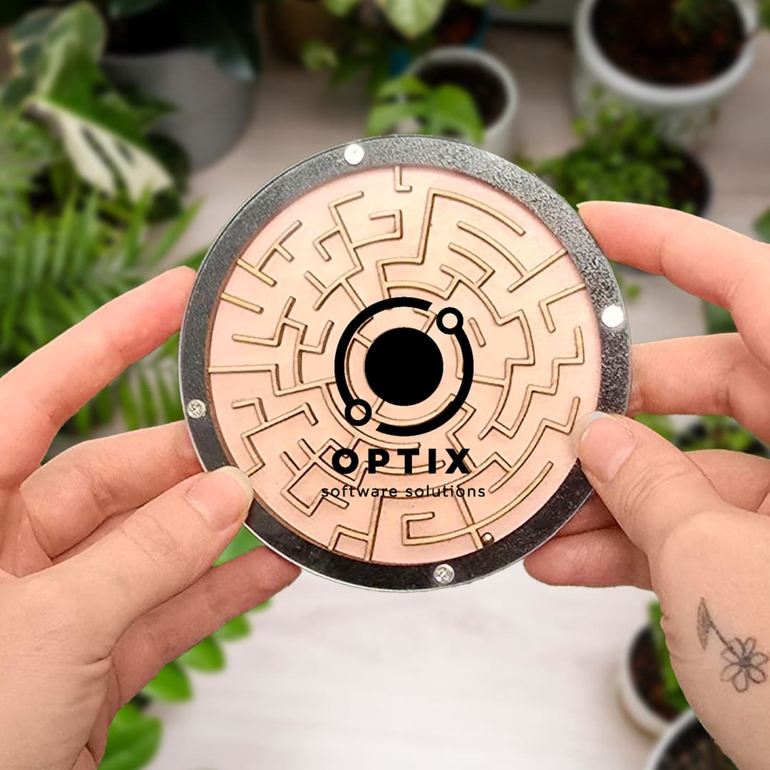 Labyrinth Layered Wood Coaster