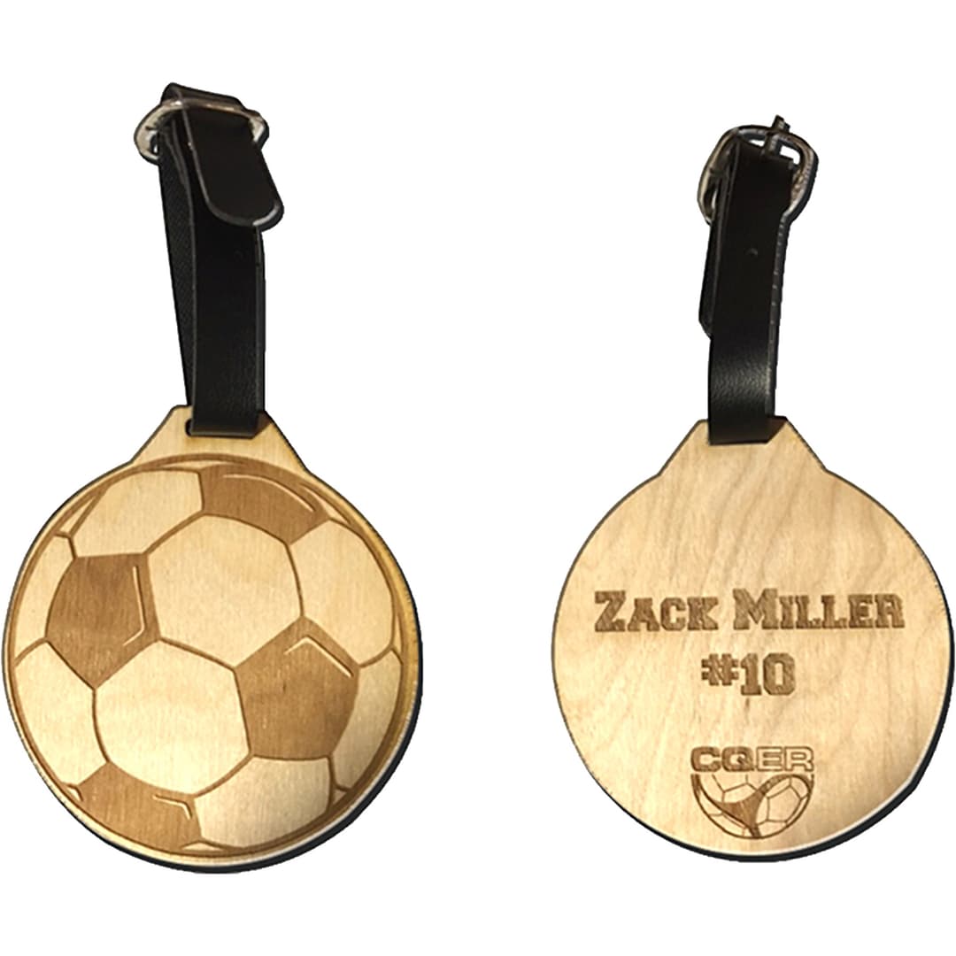 Wood Luggage Tags: 3 1/2" W X 3 1/2" H