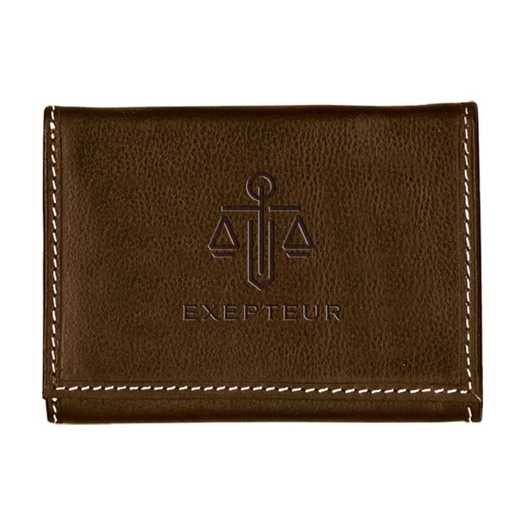 Contrast Stitch Tri-Fold Wallet