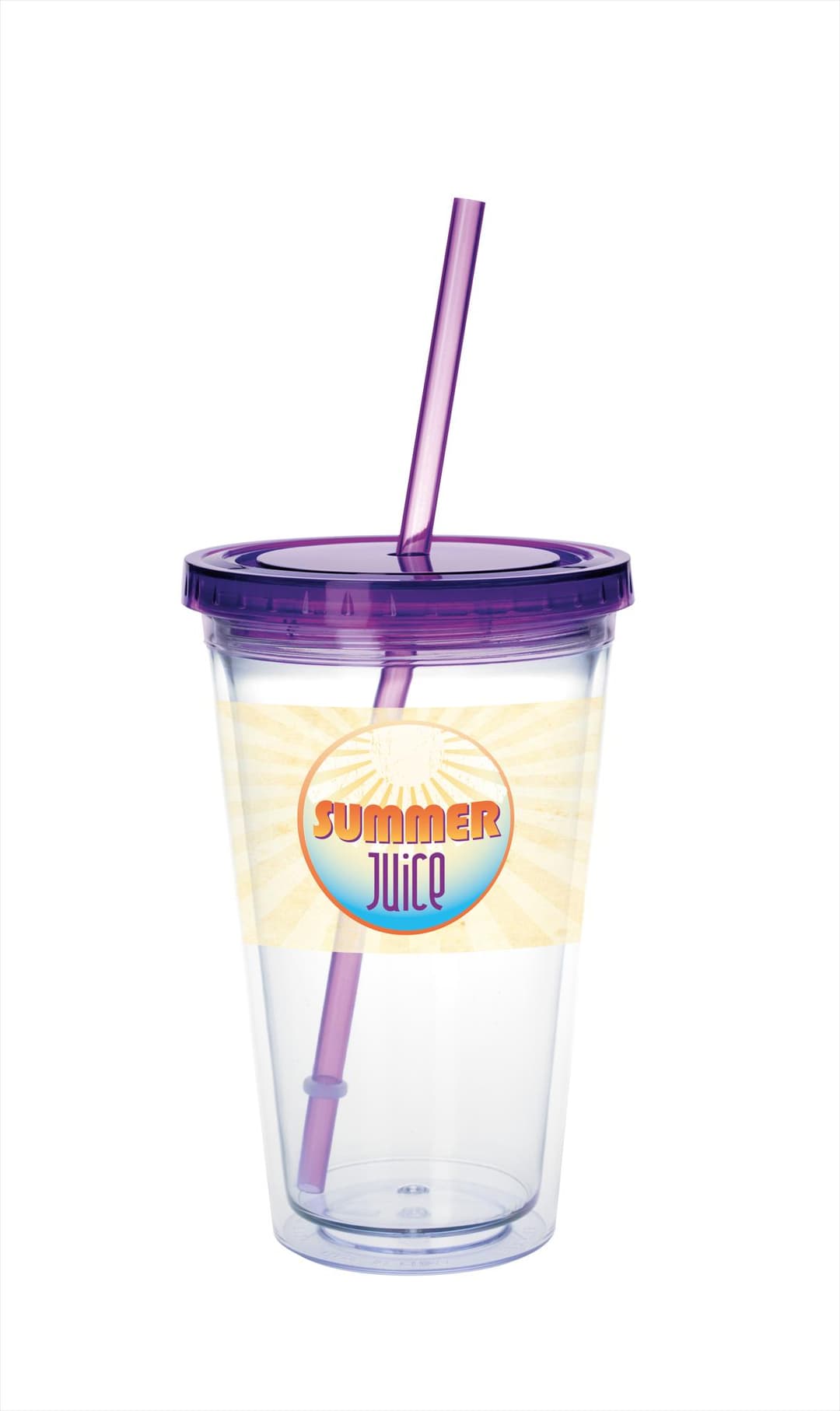 Clear Tumbler with Colored Lid - 18 oz.
