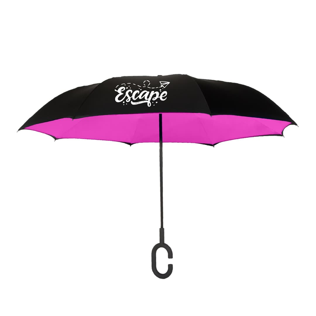 UnbelievaBrella® 48" Reverse-Close Manual Stick Umbrella (Solids)