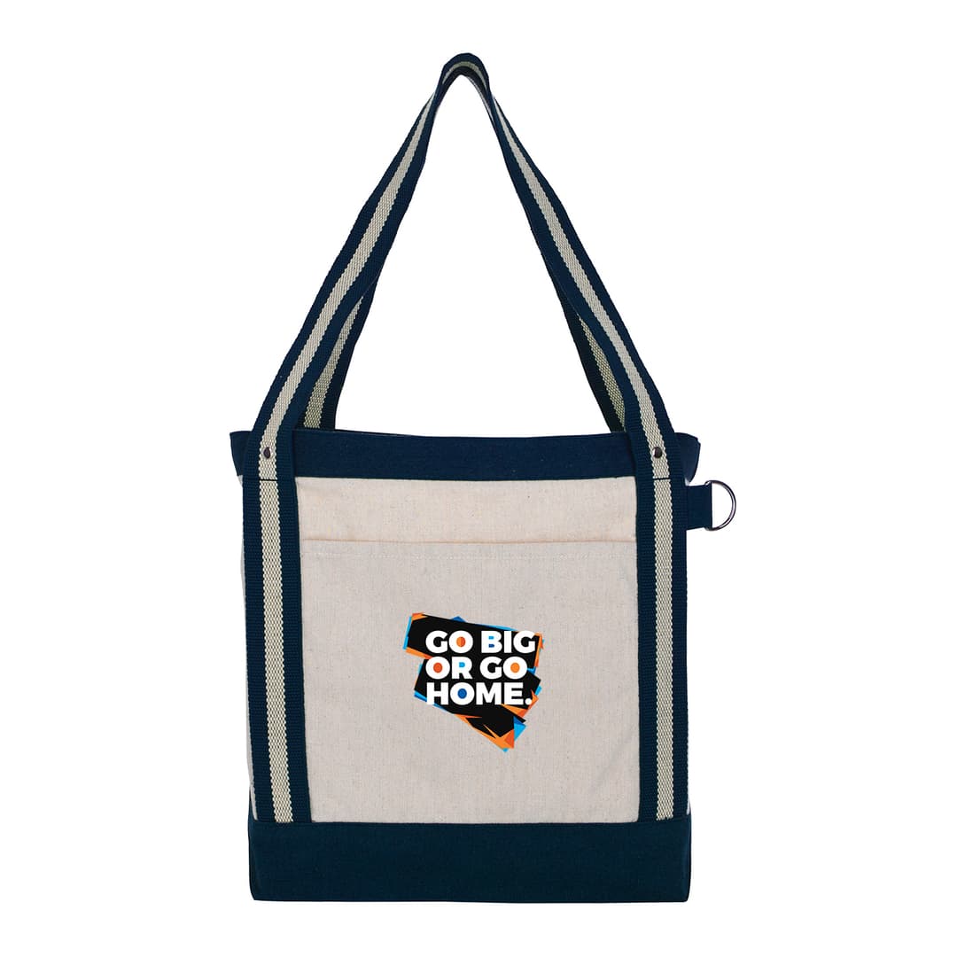 V Natural Striped Recycled Cotton Boat Bag
